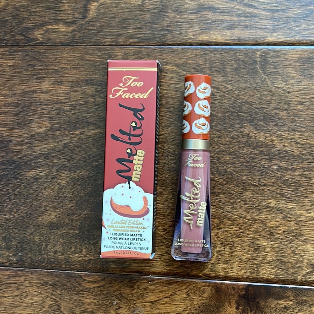 NIB Too Faced Melted Matte Liquid Lipstick Cinnamon Bun & Pumpkin Spice Duo Set